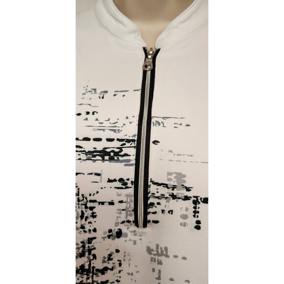 KATE LORD COLLECTION SLEEVELESS GOLF POLO TOP BLACK/WHITE SIZE M - Picture 4 of 7